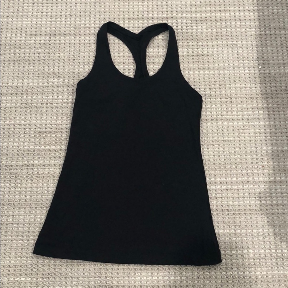 black lulu lemon athletic top size 6